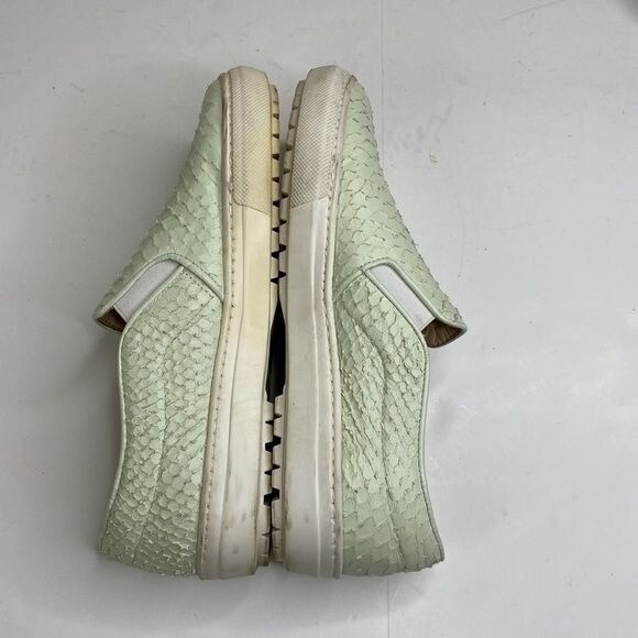 Zara Woman Textured Slip-On Sneakers In Pastel Green Size 40