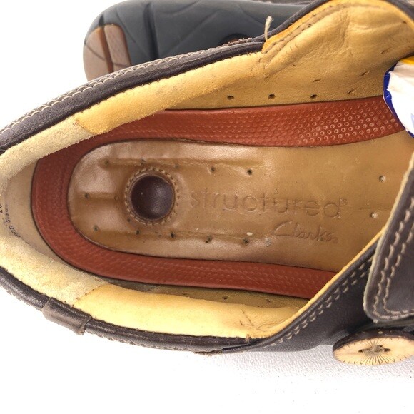 Clarks Un.Loop Slip-On Loafer Shoes Womens Size 7.5 Brown Leather Casual Comfort