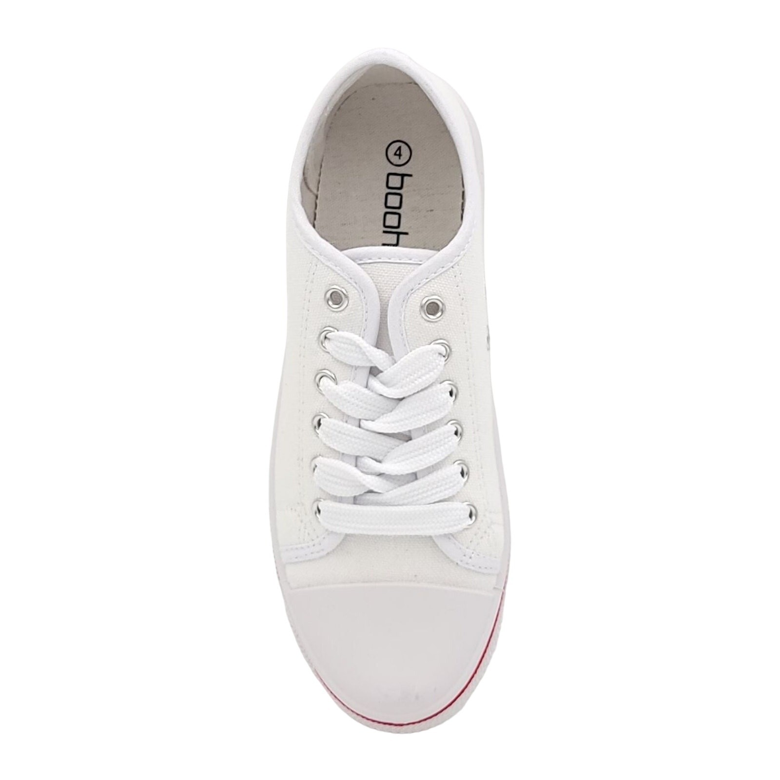 Boohoo Women Maisie Low Top Flat Fashion Sneakers US 6 White Red Blue Canvas