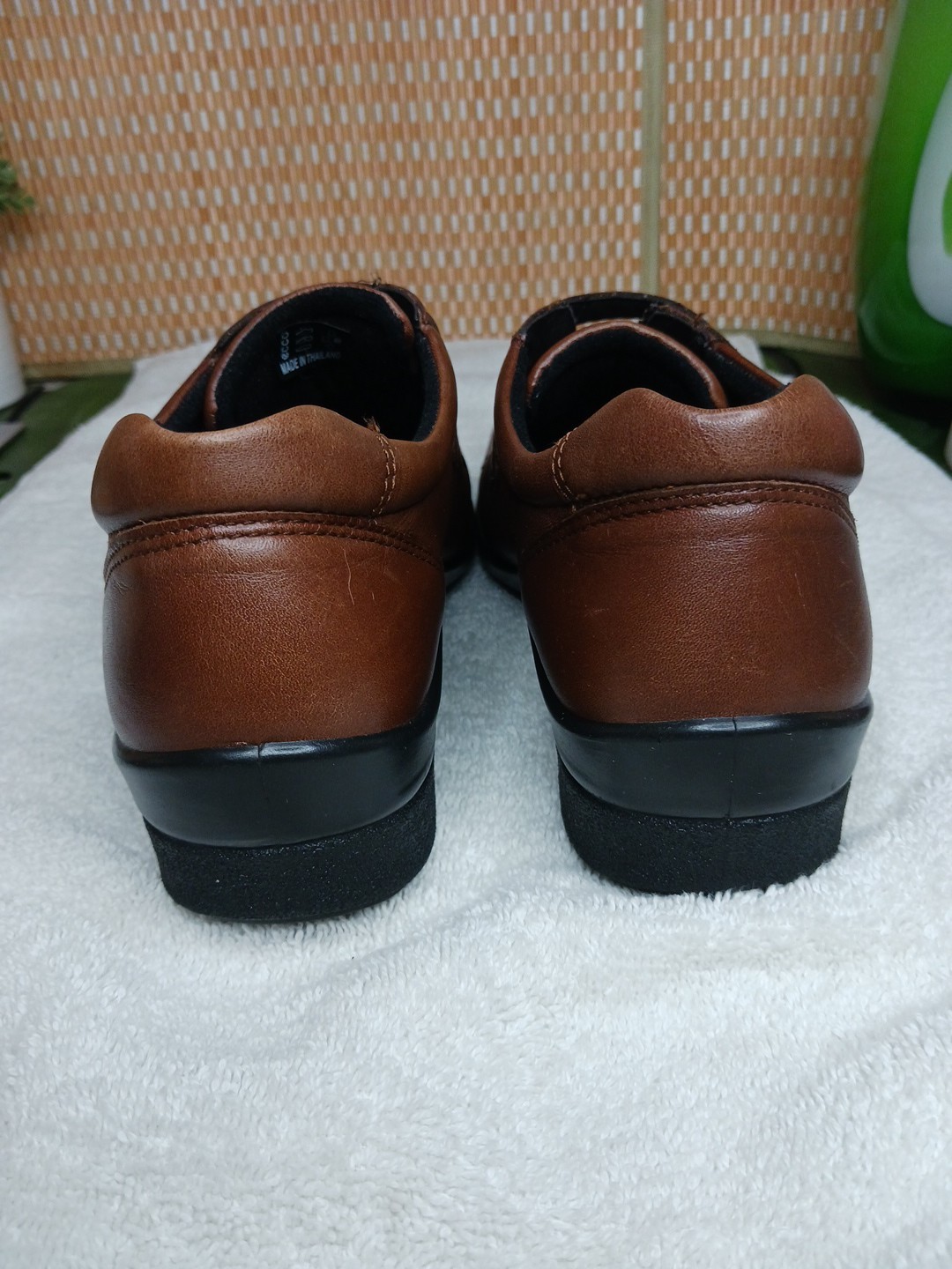ECCO Shade 3-Strap Brown Leather Comfort Loafer Shoe Women Sz EU 38 US 8.5
