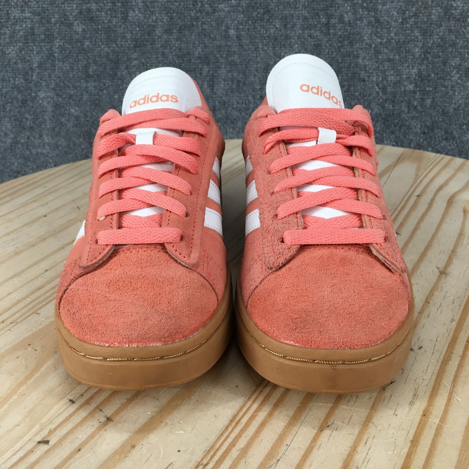 Adidas Grand Court Alpha Shoes Womens 6 M Sneakers Casual ID9847 Suede Peach