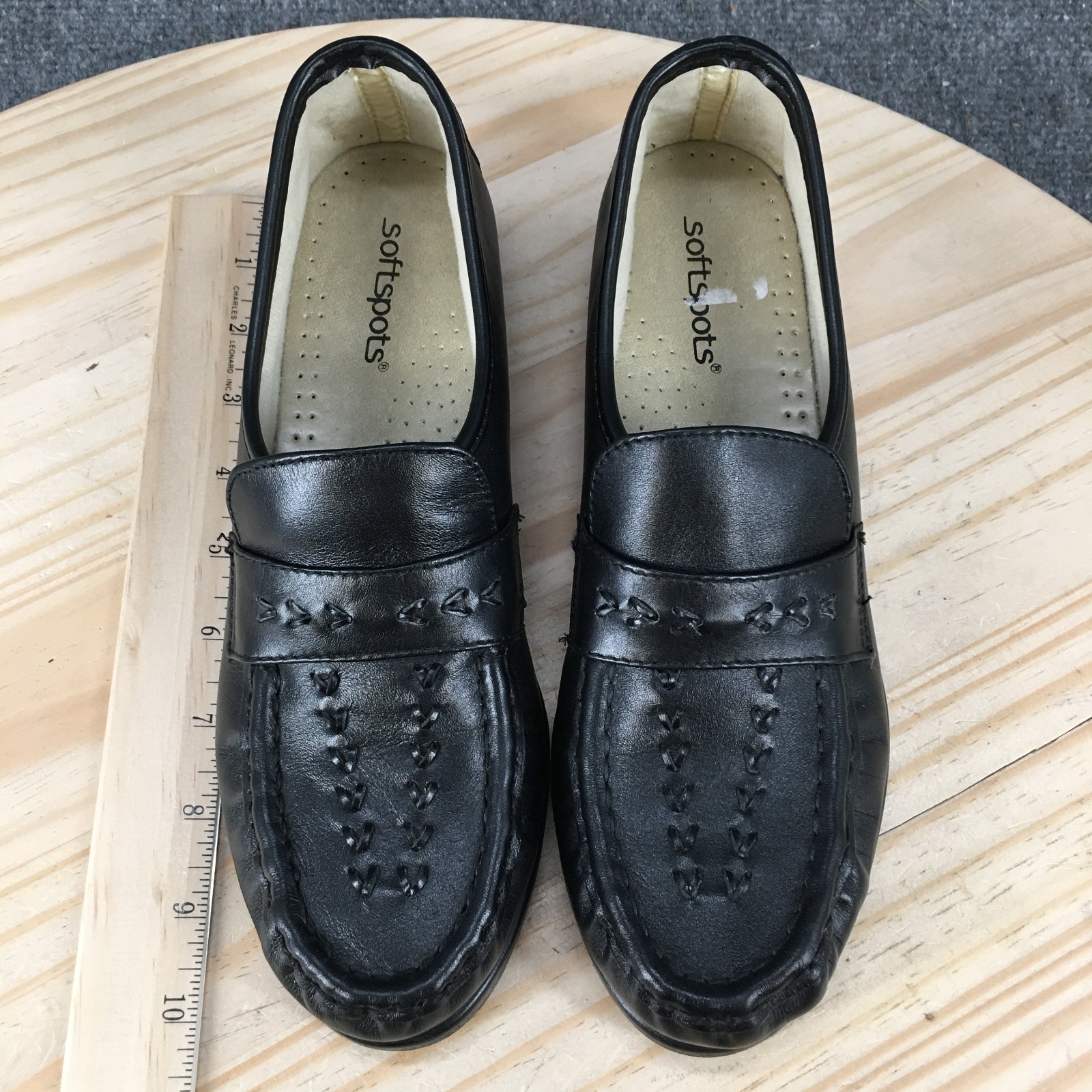 Softspots Venus Lite Shoes Womens 8.5 Narrow Loafer Slip On Casual Leather Black