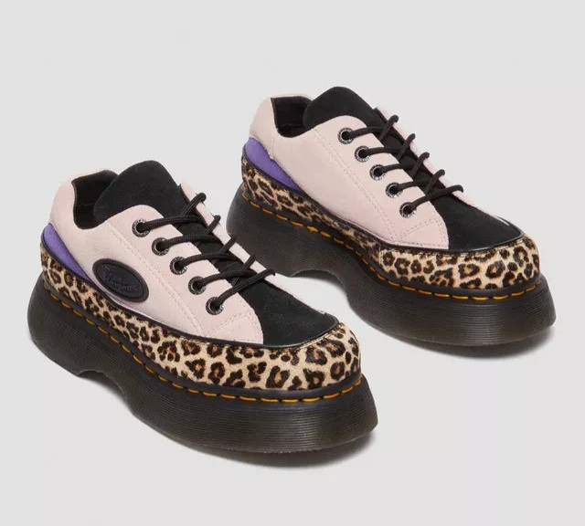 Dr. Martens BUZZ 5-Eye Sz 7 Leopard Spot Hair on & Suede Shoes $195