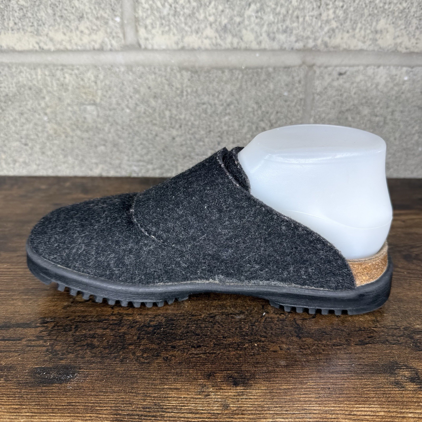 Birkenstock Betula Boston Shoes Womens Size 6 (37) Wool Felt Slip On Black Grey