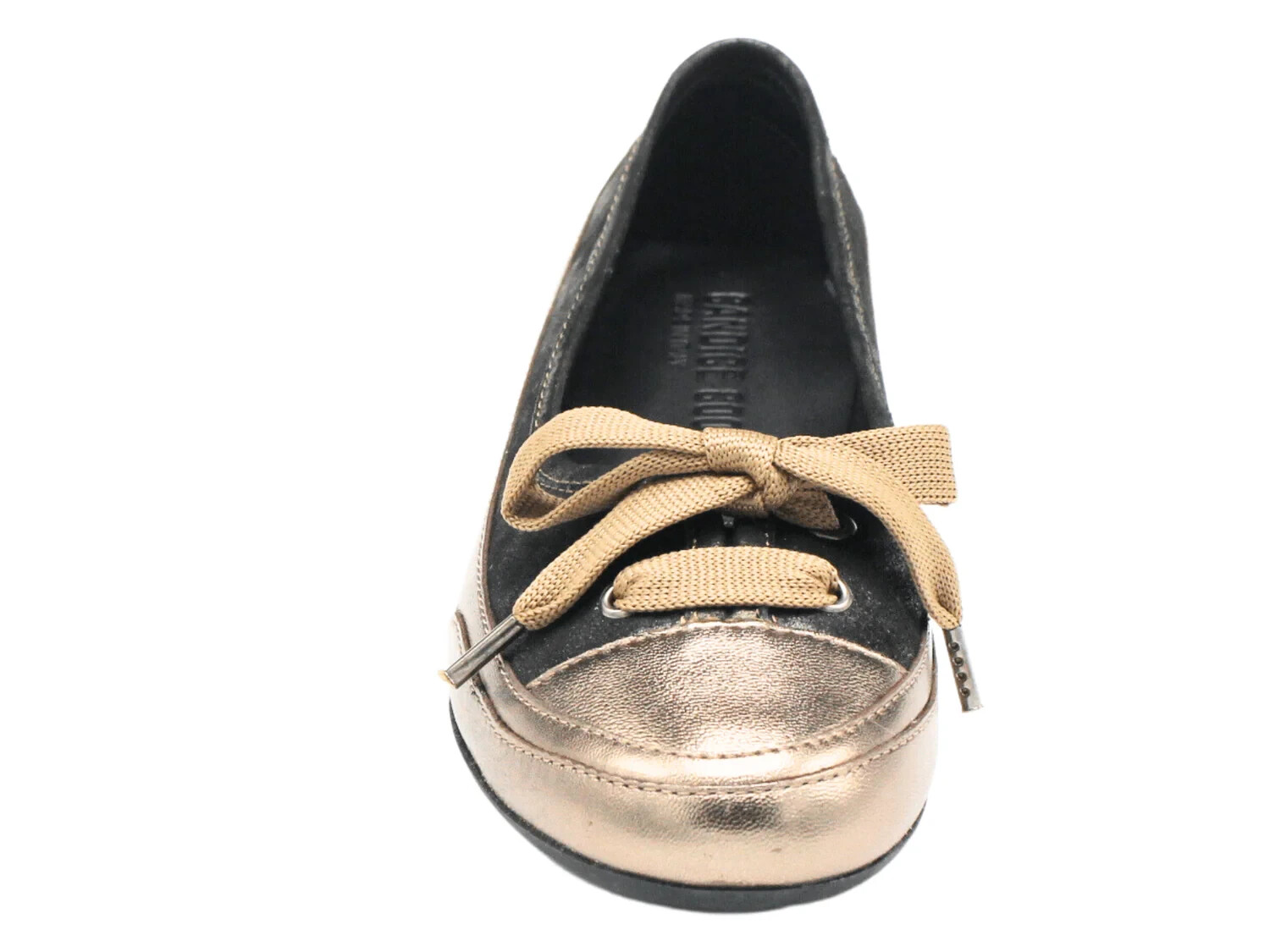 CANDICE COOPER Candy Bow Sneaker Ballet Flat Brown/Black Leather+Suede (5) NWOB