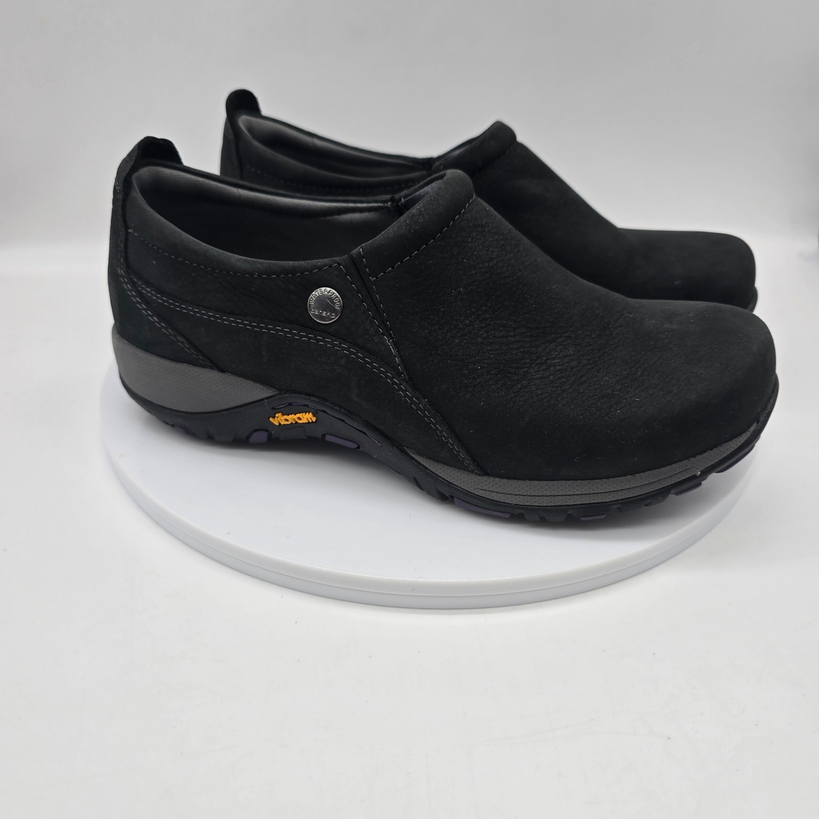 Dansko Patti Milled Nubuck Slip-On Clog Shoes Waterproof Comfort Black 37 US 7