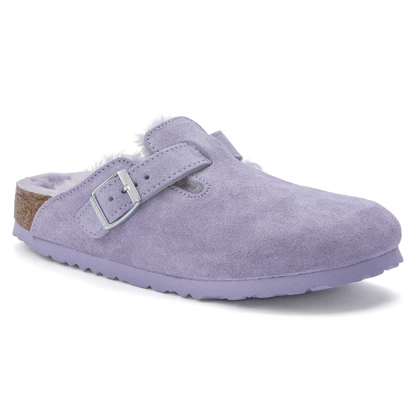 Birkenstock Boston Vl Shearling Women’s Purple Fog Clogs NW/OB 7N (38 EU)