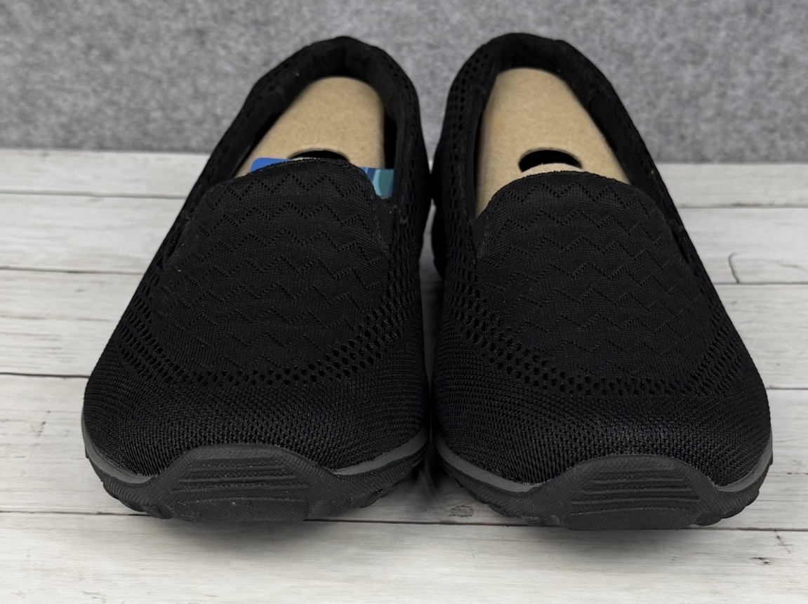 Skechers Air Cooled Memory Foam Shoes Womens 8.5 W Black Reggae Fest Willows NEW
