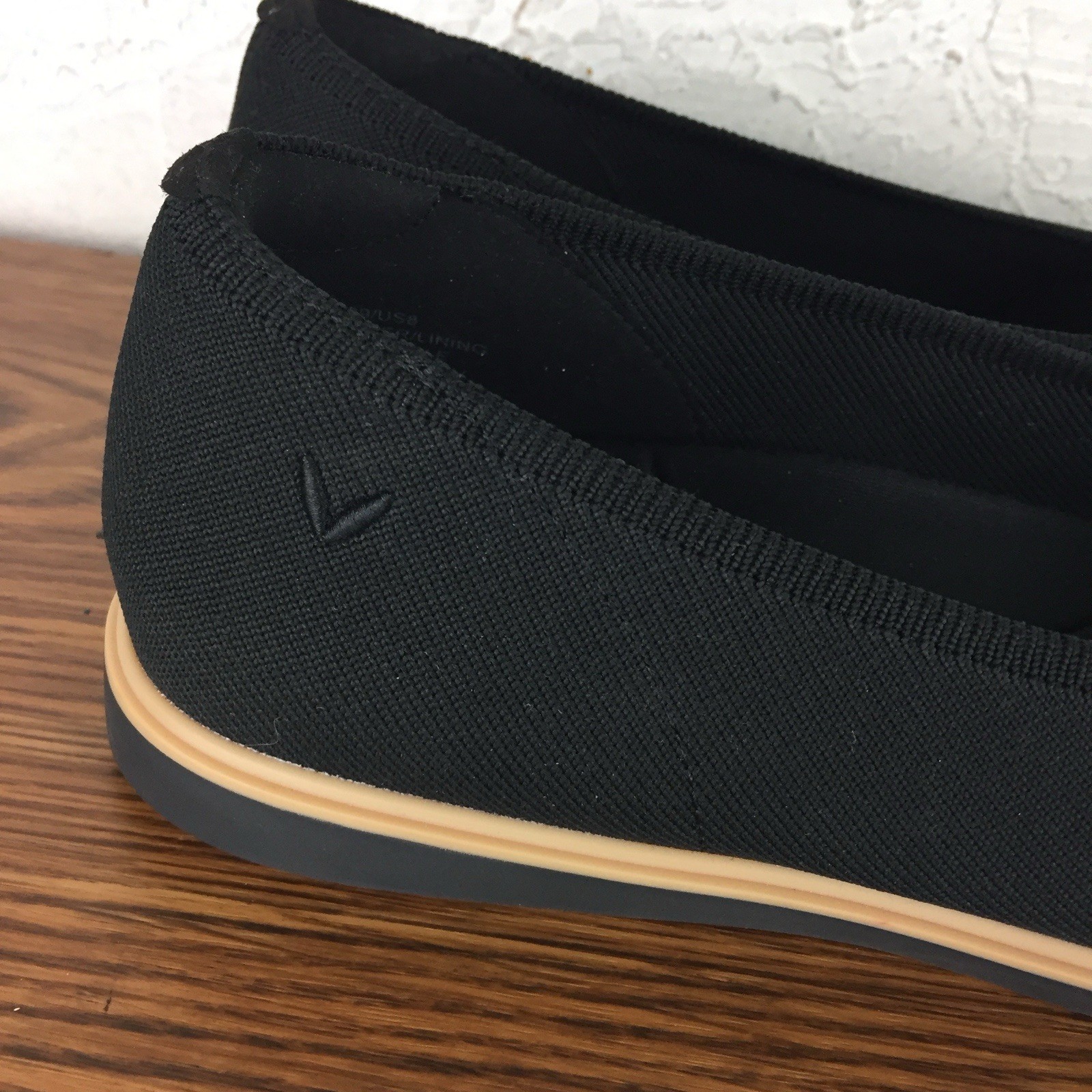 Vivaia Black Veronica Point Toe All Day Comfort Ballet Flats Knit Women Size 39