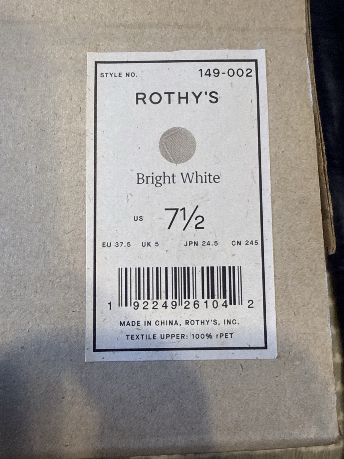 Rothy’s The High Top Sneaker – White – Women’s Size 7.5 NEW NIB Never worn