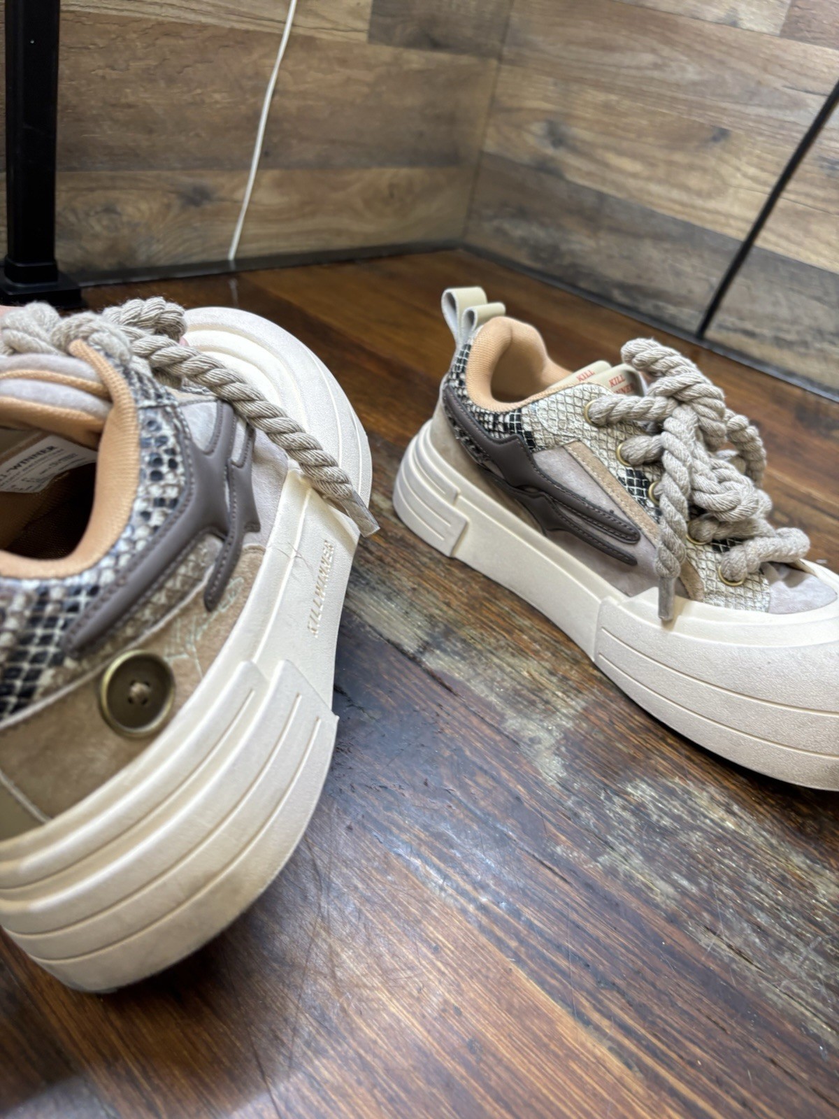 KillWinner Sneakers Womens 8.5 Smile Life Series Brown Skateboard Chunky Rope