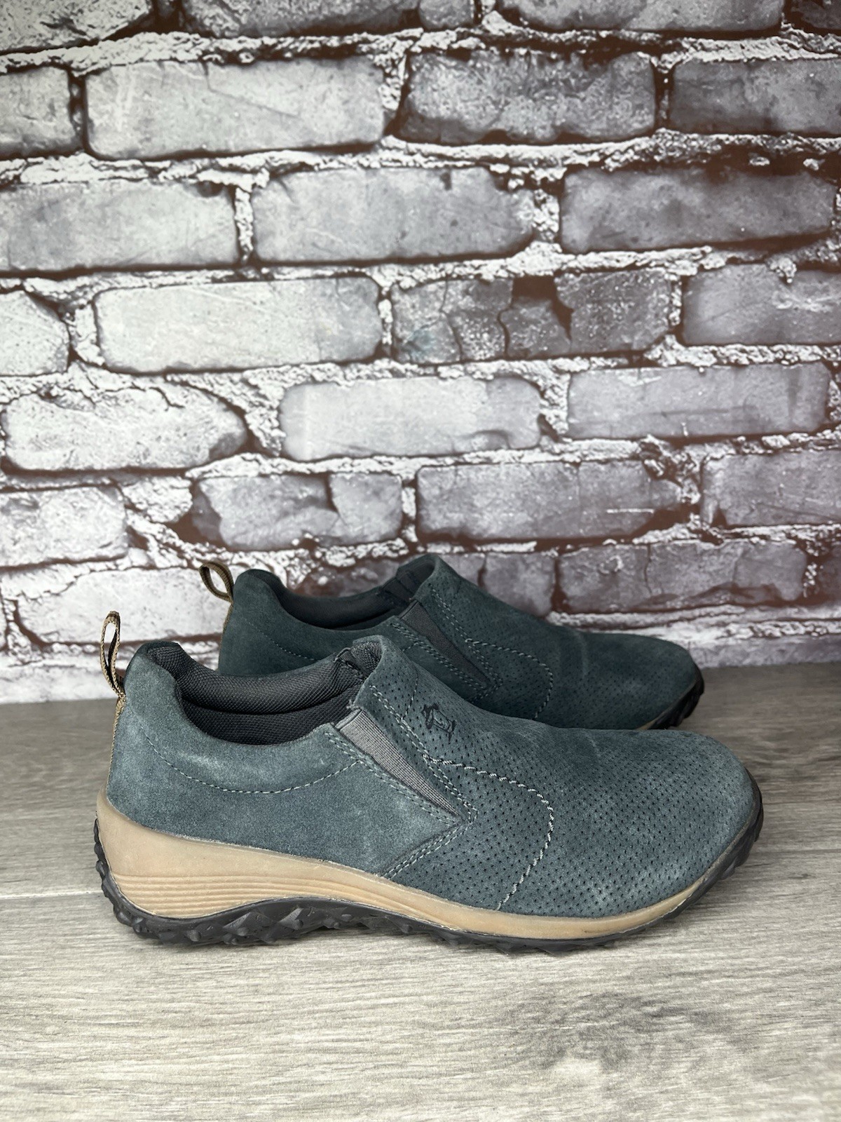 Panama Jack Blue Suede Textile Loafers Athletic Shoes Women Sz 35EU/5M US