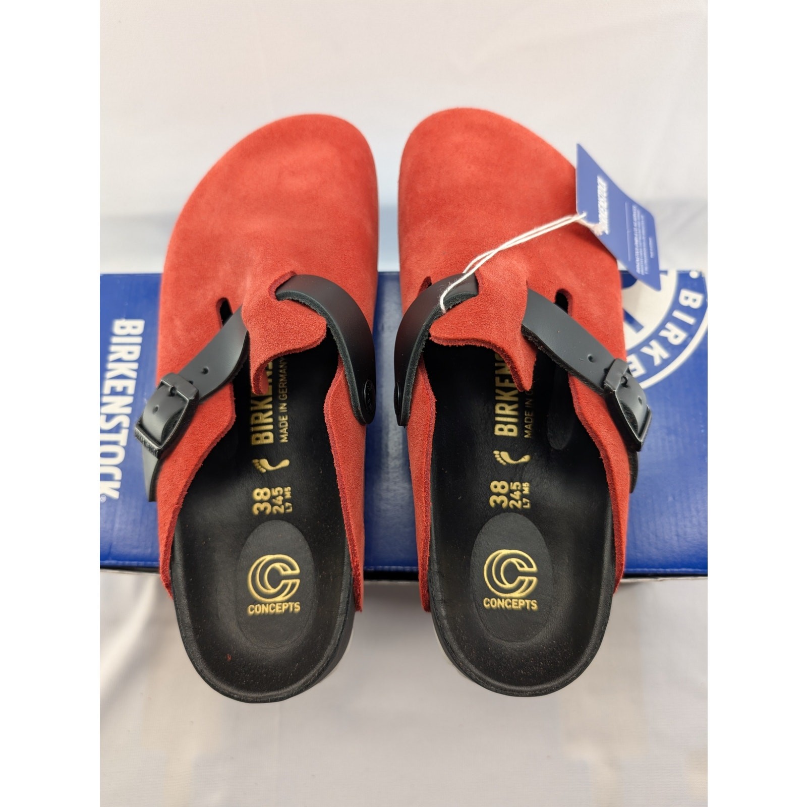 NWT Birkenstock x Concepts Boston BS Clog in Basic Red size EU 38 NARROW FIT