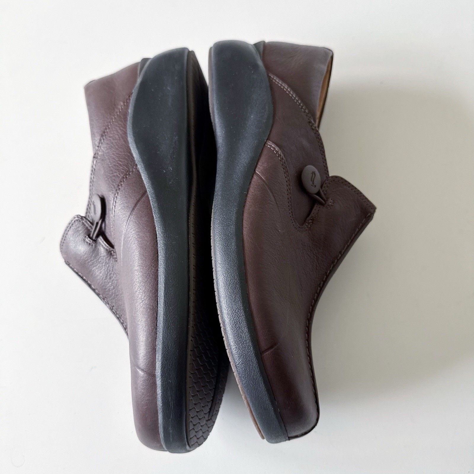 Clarks Unstructured Brown Leather Shoes Un Loop 2 Walk Size 11M Slip On Comfort