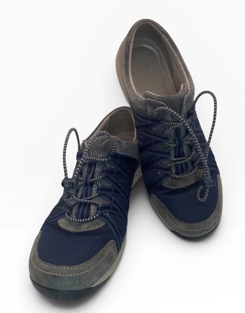 Dansko Honor Walking Shoes Womens EU 40 US 9.5-10 Navy Gray Leather Mesh Comfort