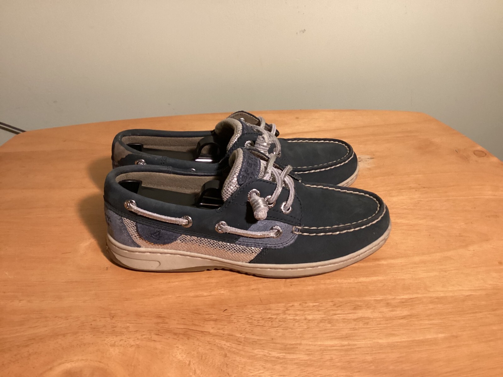 Sperry Women’s Top-Sider Blue Koifish Textured Stripe Slip On Boat Shoe Size 5M