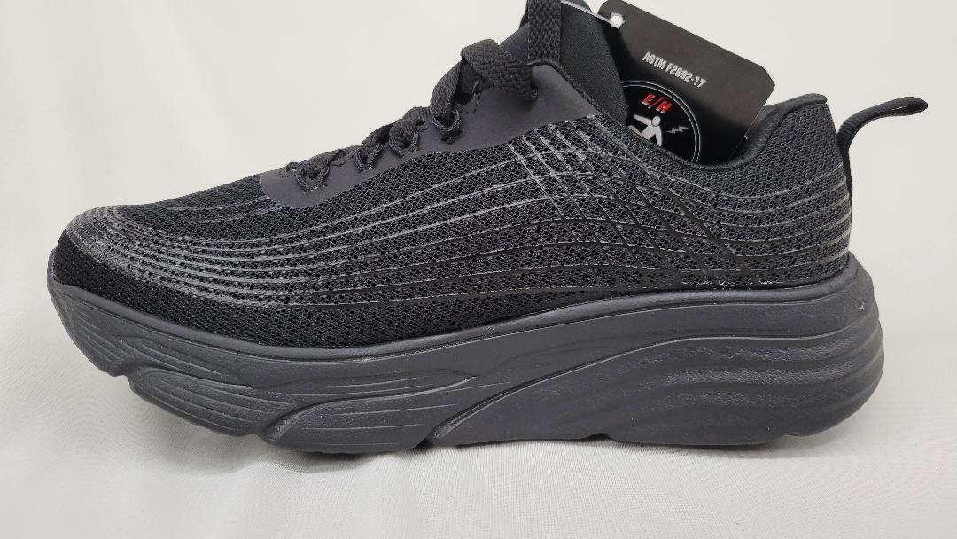 Slip Resistant Work Women Shoes Wide Mesh Black Cushion Extended MayTall 2600