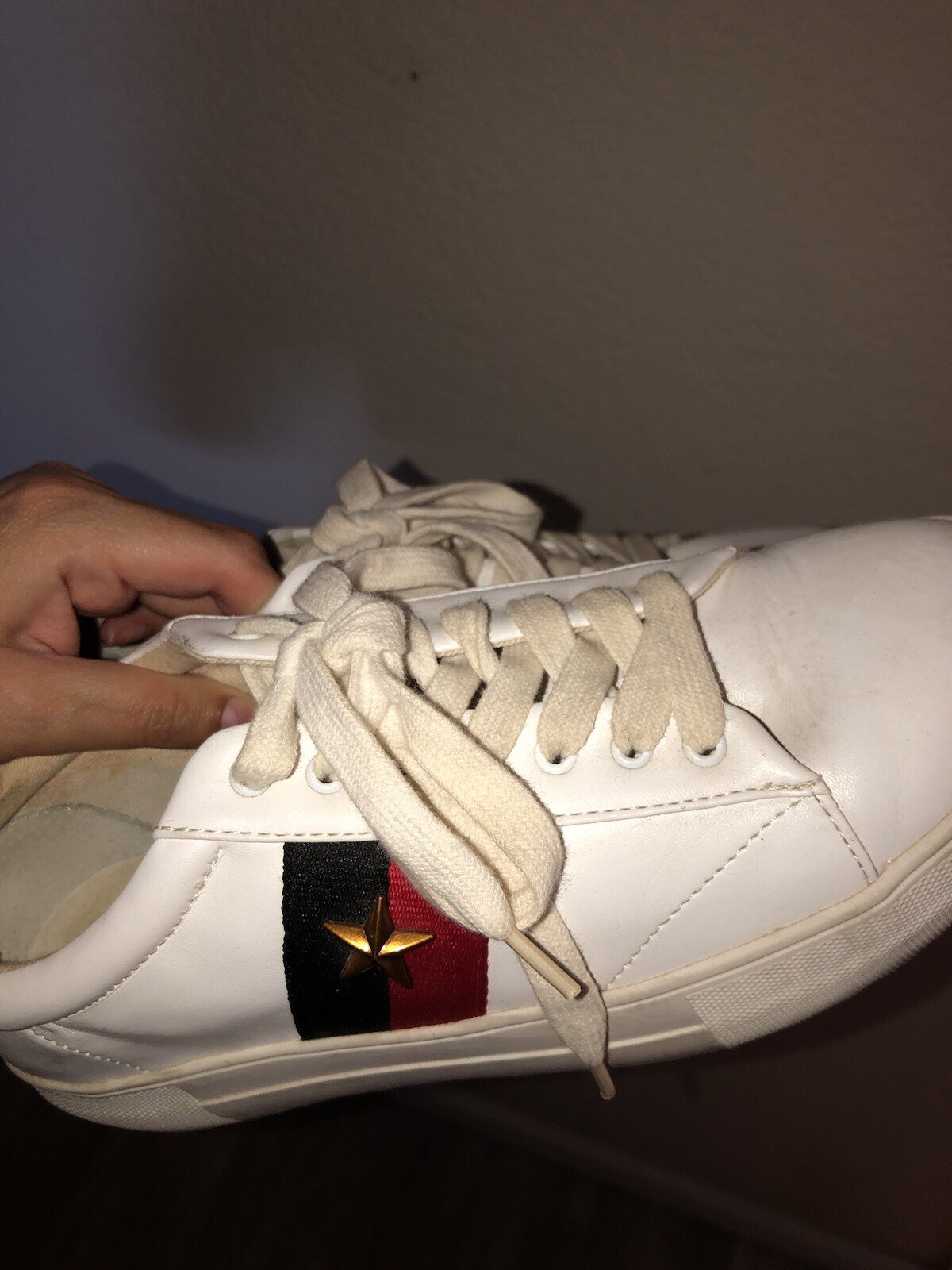 Steve Madden RARE Sneakers with Navy And Red Stripe And Gold Star On Side Size 9