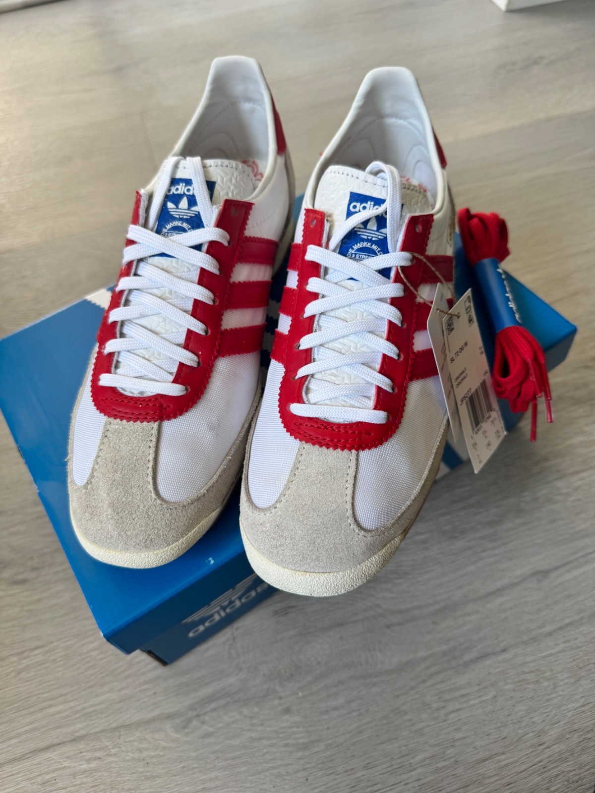 75th Anniversary Adidas SL 72 OG Shoes Cloud White/Better Scarlet US M6/W7