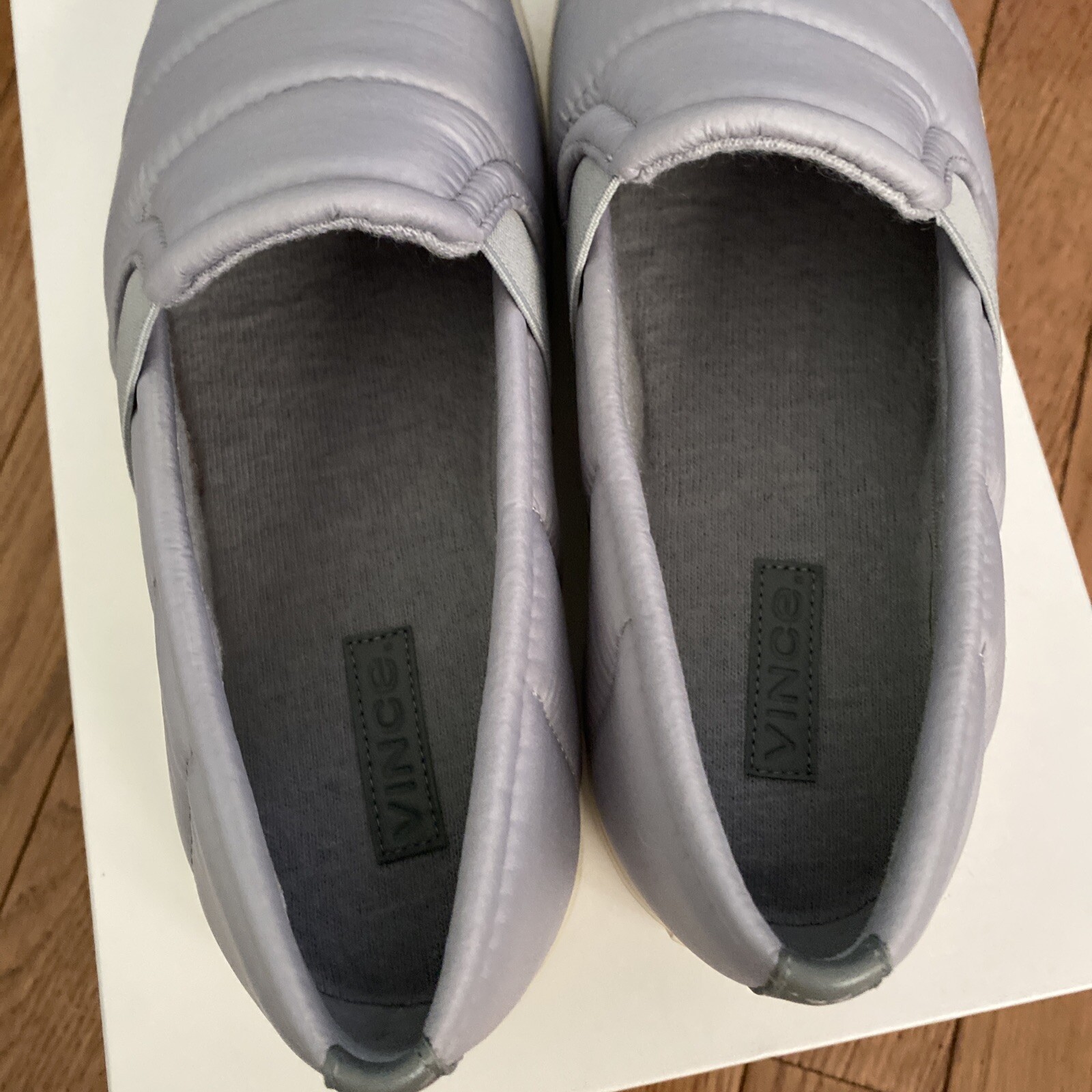 Vince Blair Quilted Slip On Shoe Slate Grey Women’s Size 9 US Quiet Luxury $200