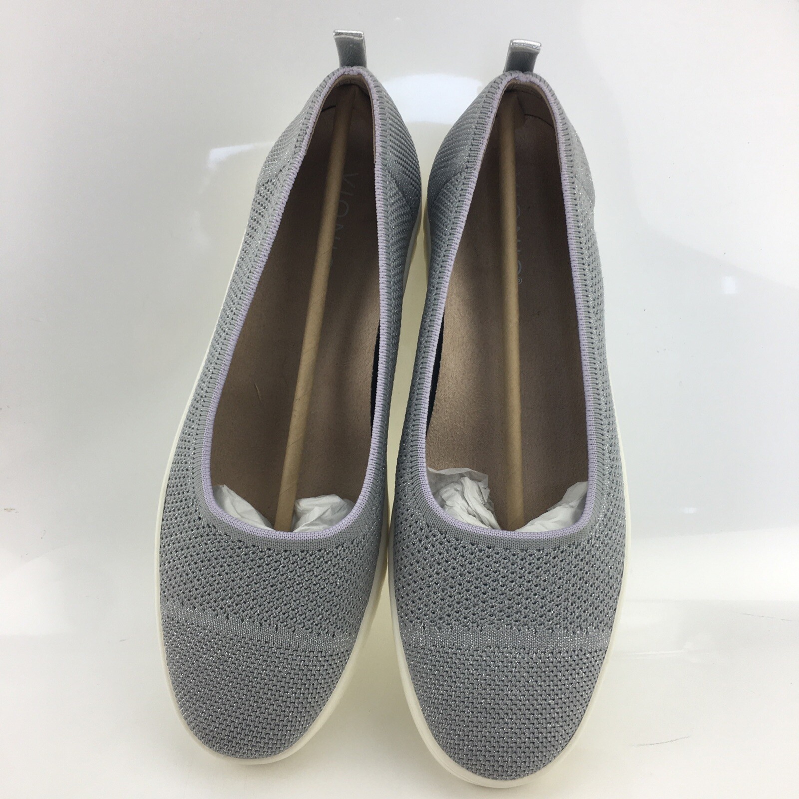 Vionic Uptown Knit Skimmer Light Grey Slip-on Shoes Women’s size 10 Medium NEW