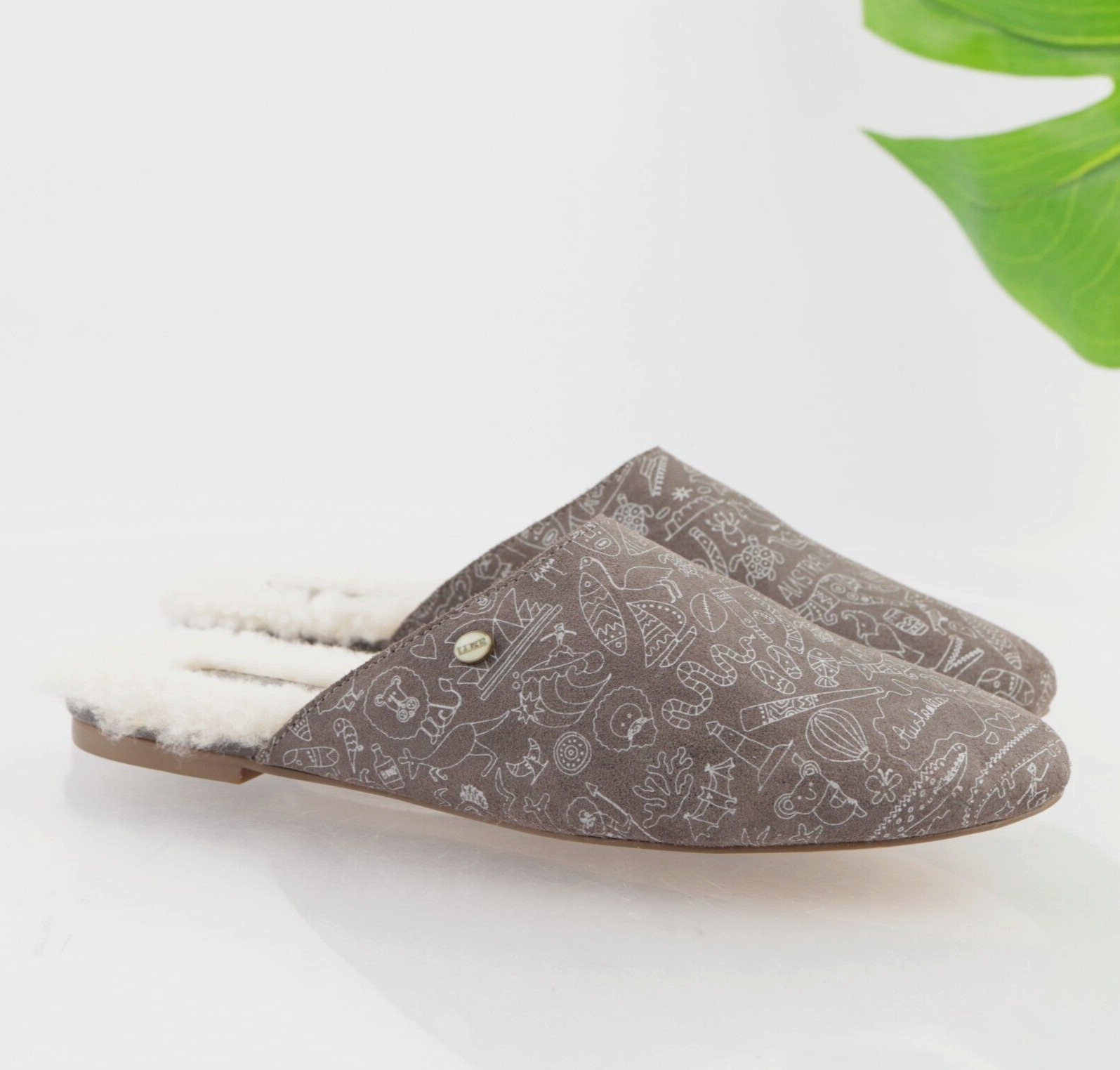 Australia Luxe Collective Womens Marcos Mule Size 8 Gray Suede Sherpa Slippers