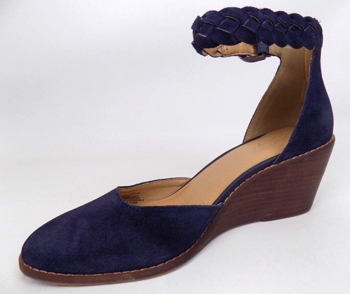 CROWN VINTAGE Women Lorelee Wedge Ankle Strap Comfort Shoes Size 8.5 M, Blue