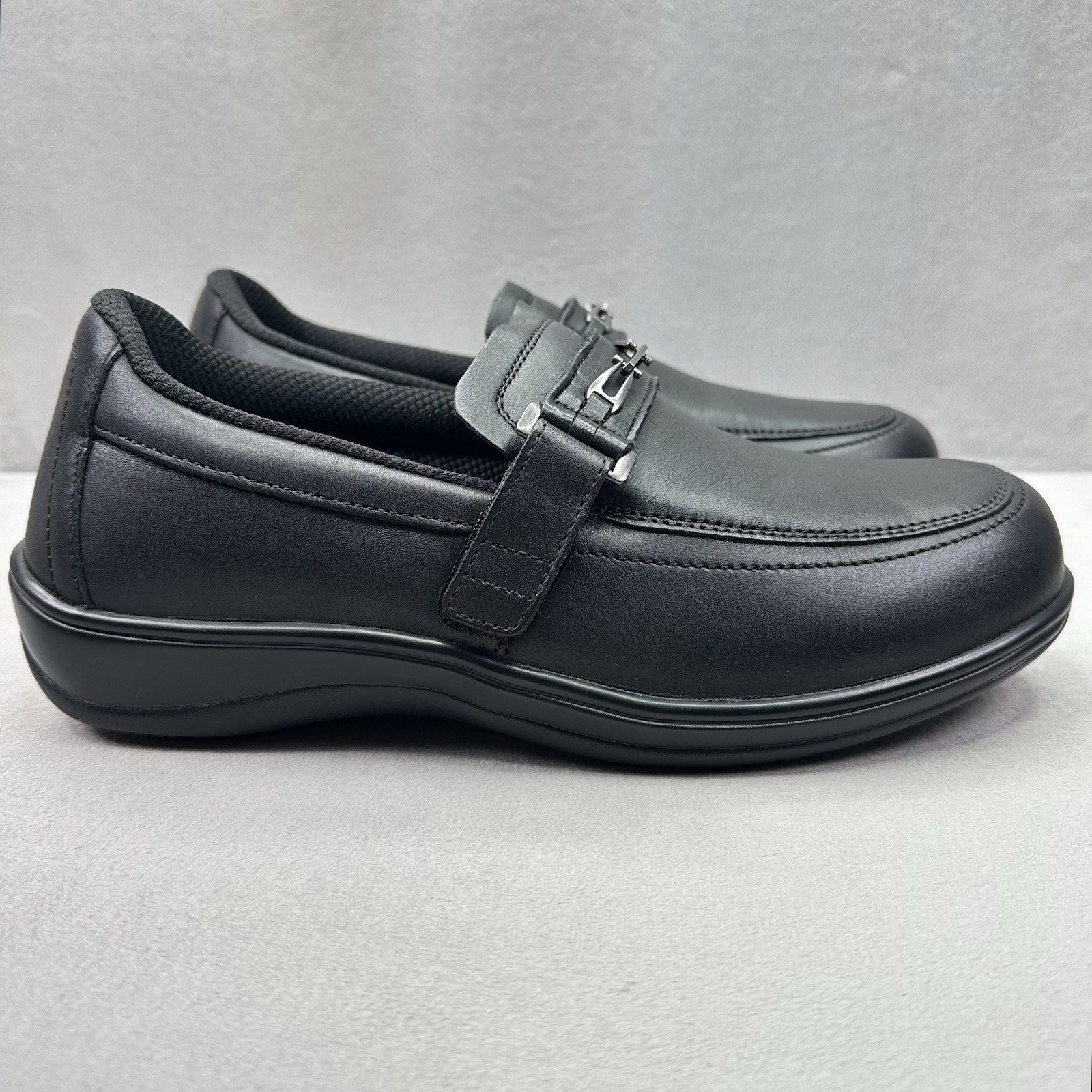 OrthoFeet Chelsea 817 Womens Size 12 (D) Shoes Black Leather Adjustable Comfort