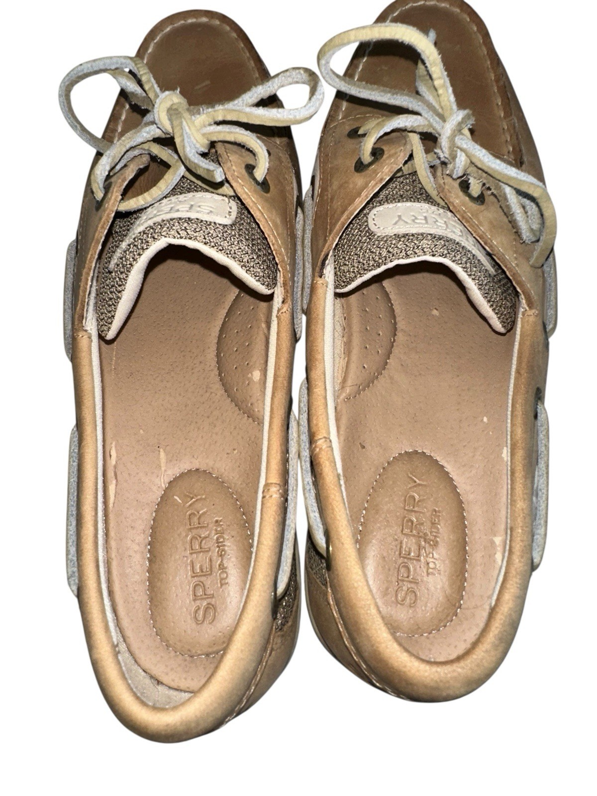 SPERRY Top Sider Women’s Size 9 Koifish 2 Eye Boat Shoe Linen/Oat ST95589