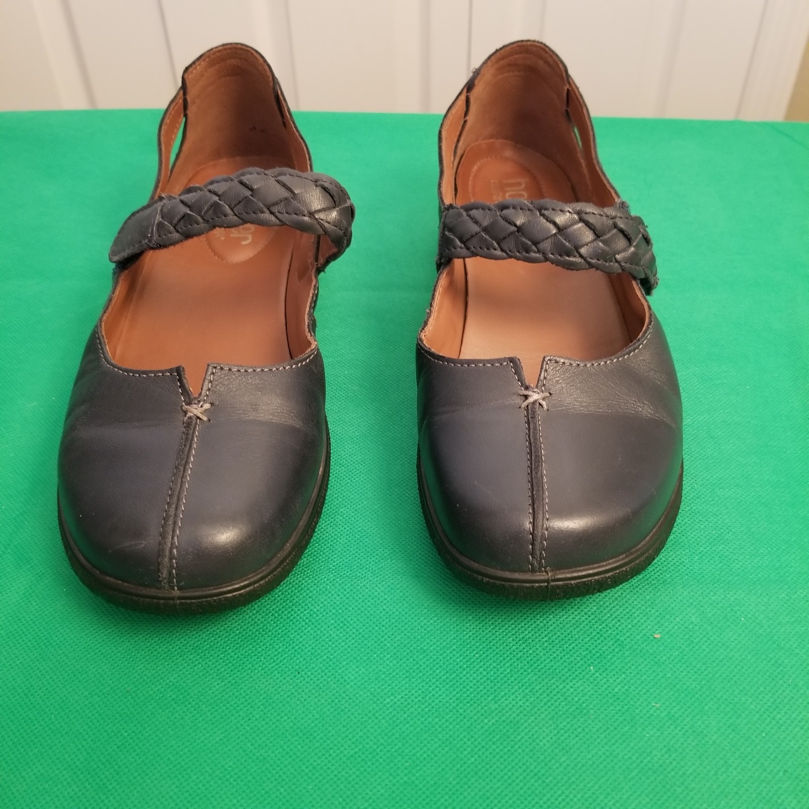 Hotter Shake II Blue Leather Mary Jane Comfort Concepts Hook & Loop Wm’s Size 8