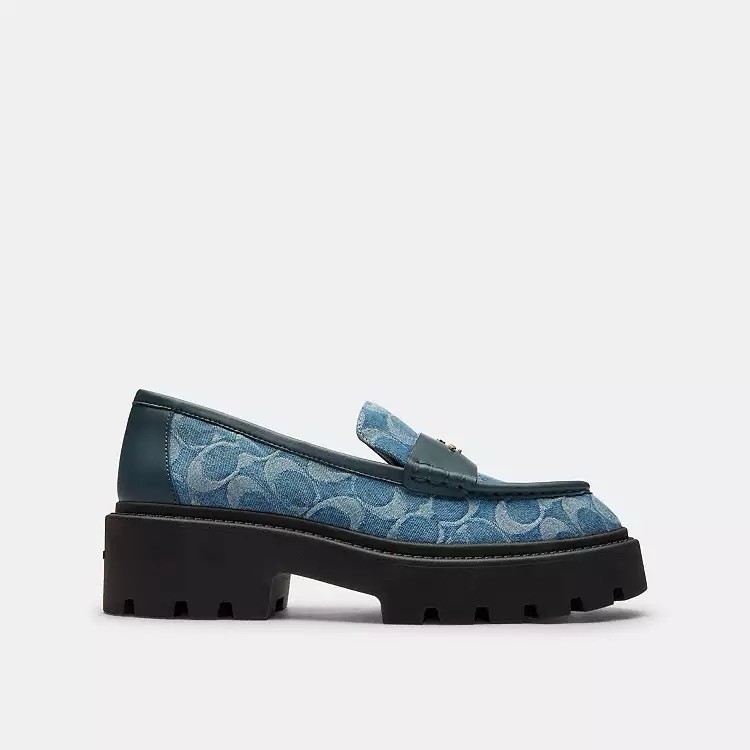 NEW In Box COACH Women’s Lucy Lug Sole In Signature Denim Indigo CDF78