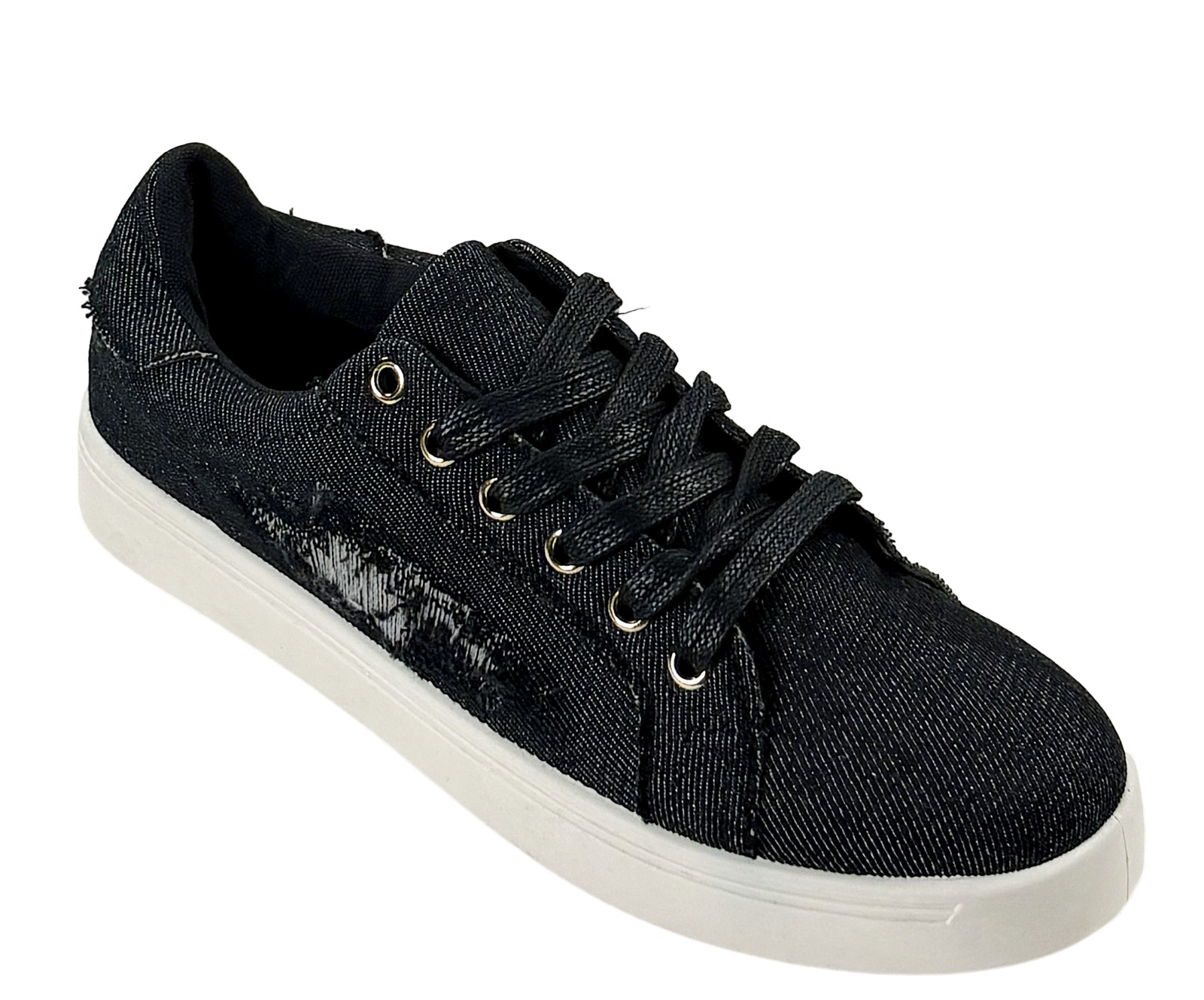 Bamboo Grandslam-31 Women Casual Lace Up Denim Sneakers