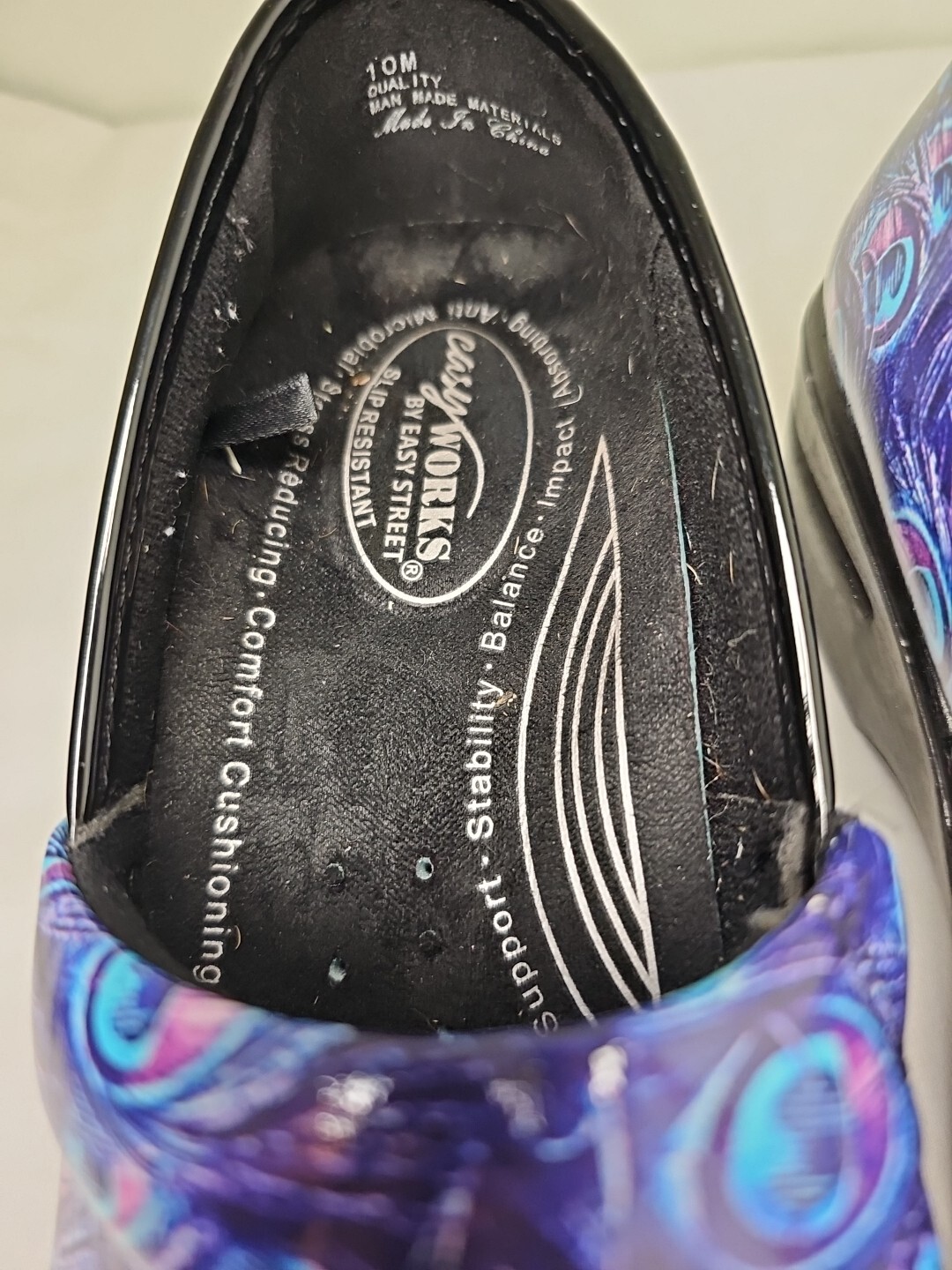 Easy Works By Easy Street Slip Resistant Laurie Clogs Wm Sz. 10 M Purple Peacock