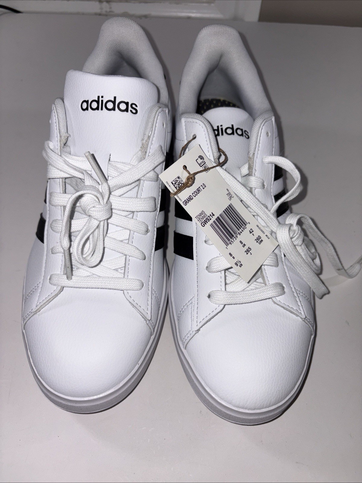 ADIDAS Women’s Grand Court 2.0 Sneaker Size: US 9 1/2 White/Black GW9214 NEW!
