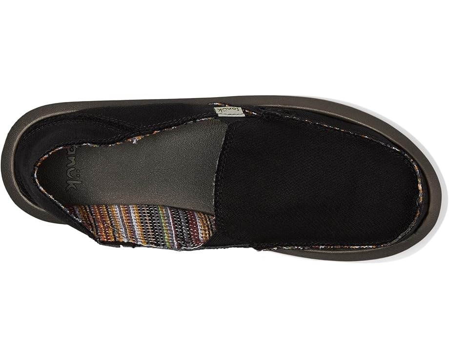 *SALE* Unisex Sanuk Donna Hemp Two-Tone Black Slip-on Loafer Shoes New Authentic