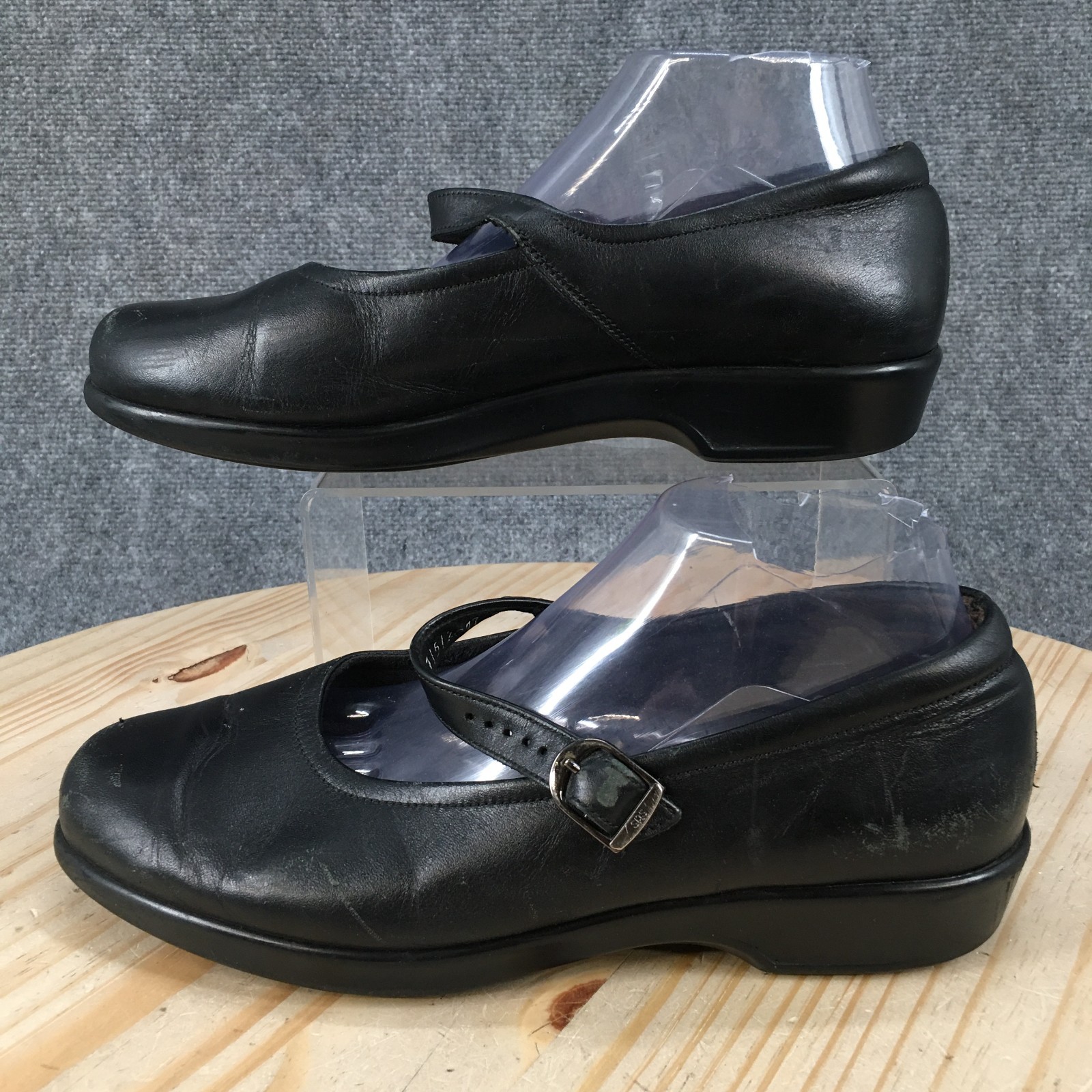 SAS Maria Shoes Womens 10 W Tripad Comfort Mary Jane Low Wedge Black Leather
