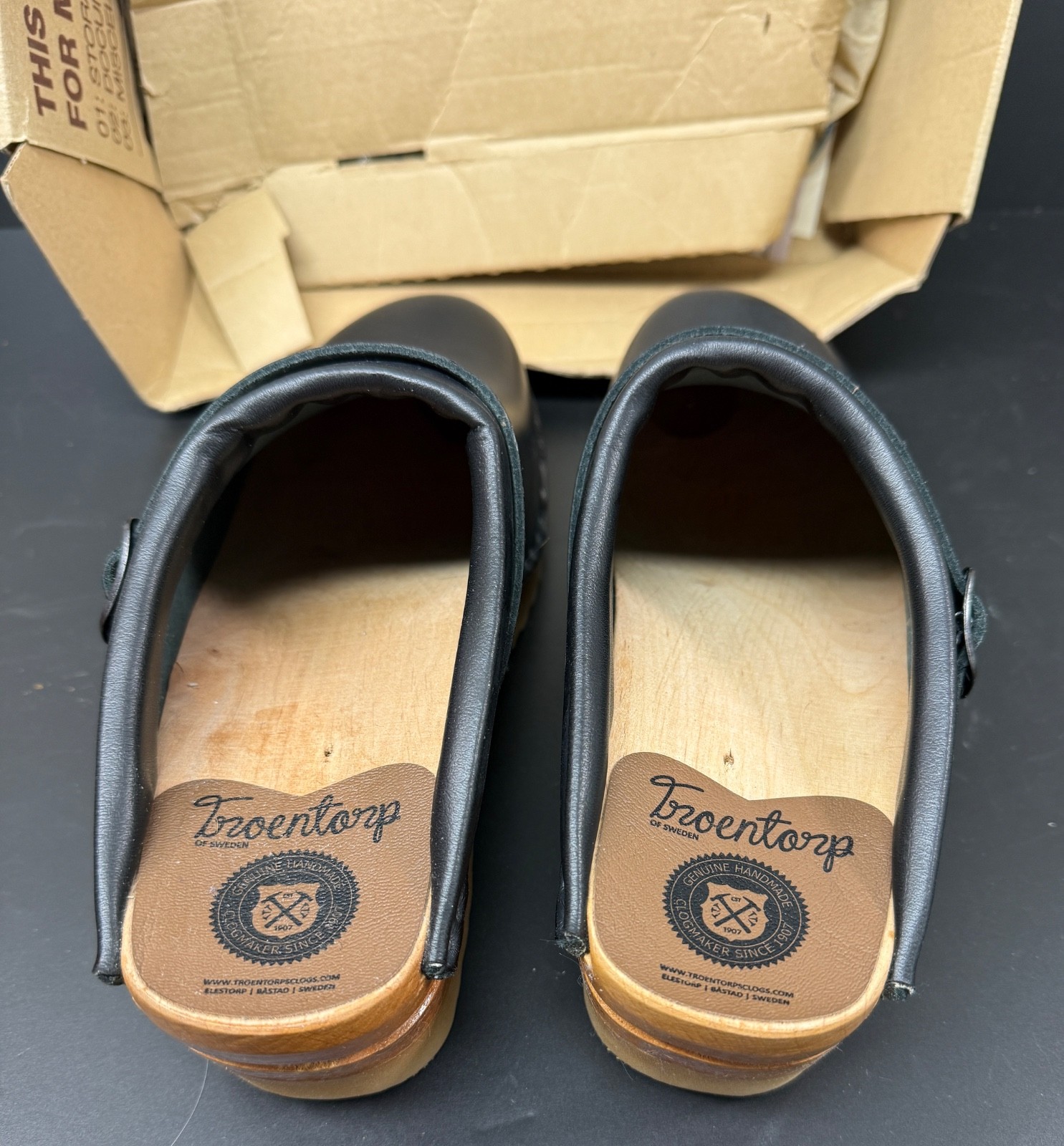 Troentorp Johansson Black 011/Natural Clogs EU 40 US 9 1/2 New in Box