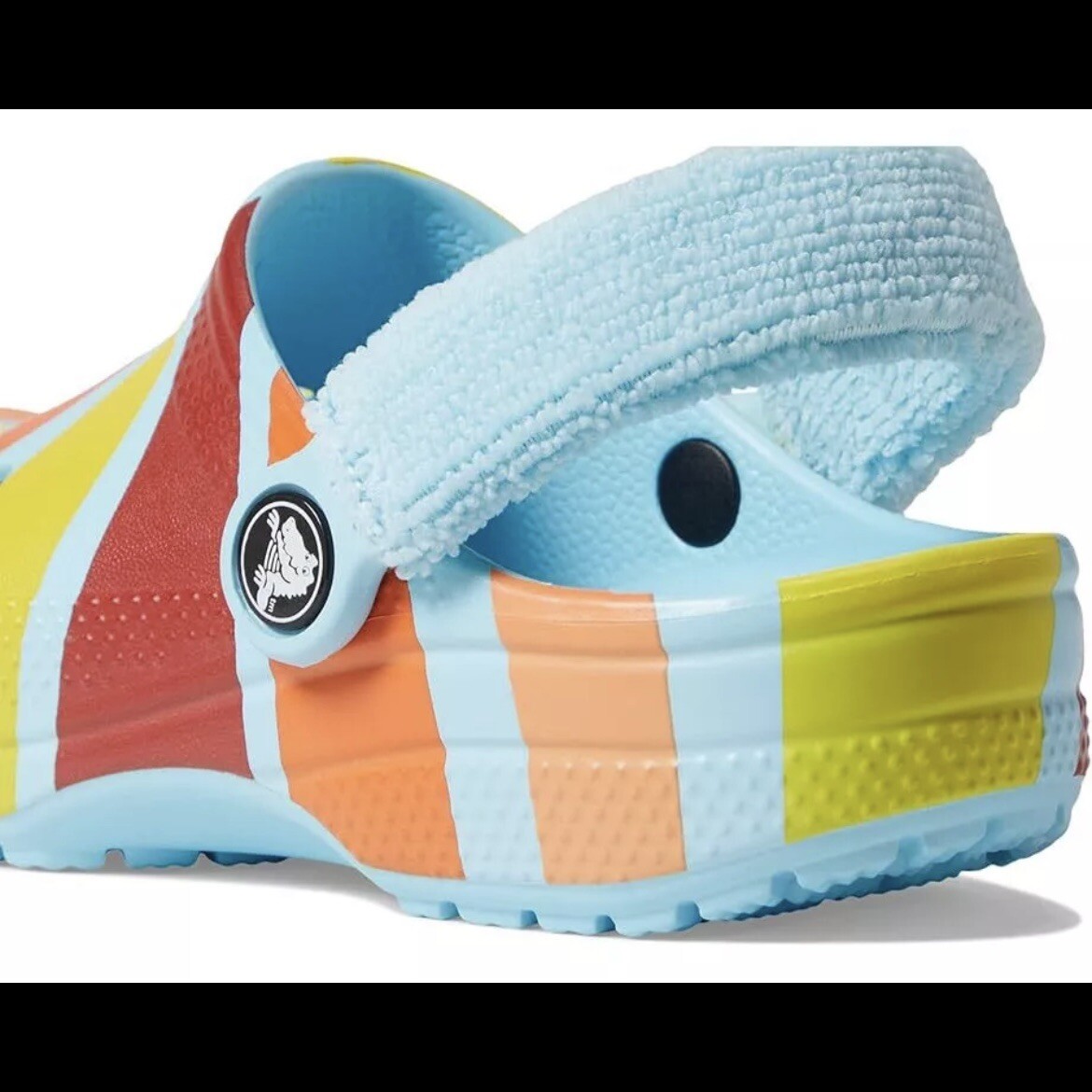 Crocs Classic Terry Cloth Clog Blue Multi Womens Size 6 / Juniors Size 4 NEW