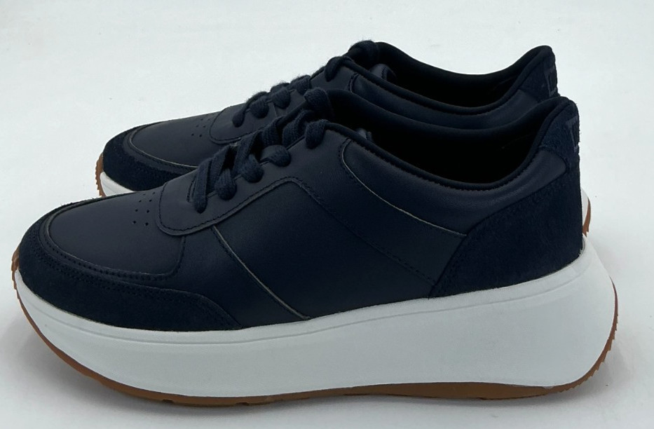 FitFlop F-MODE Flatform Women’s Size 5 Navy Leather Sneakers NWOB