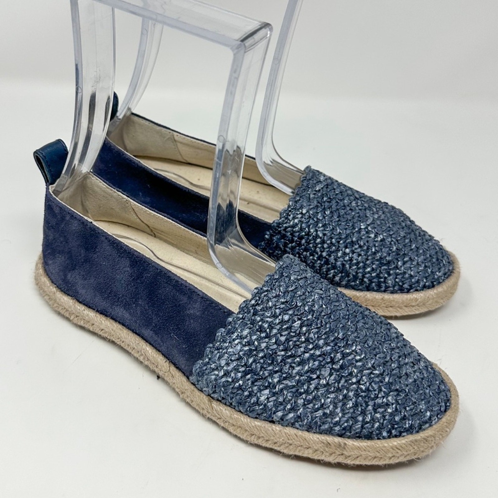 NEW Geox Modesty Blue Suede Textile Espadrille Flats, NEW, Size 5, MSRP $150