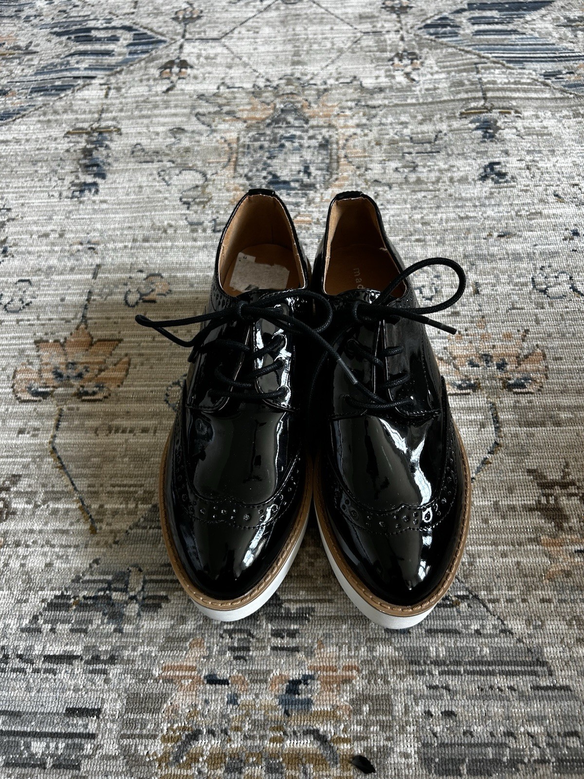 Madden Girl G Class Platform Oxford Black Lace Up Shoes Womens Size 7.5
