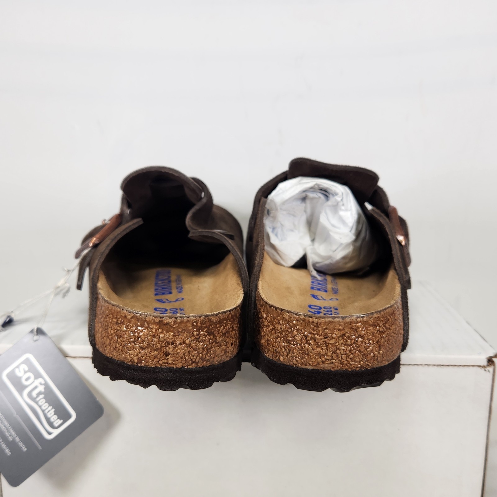 Size 9-9.5 (EU 40) – Birkenstock Boston Suede – Mocha – Womens