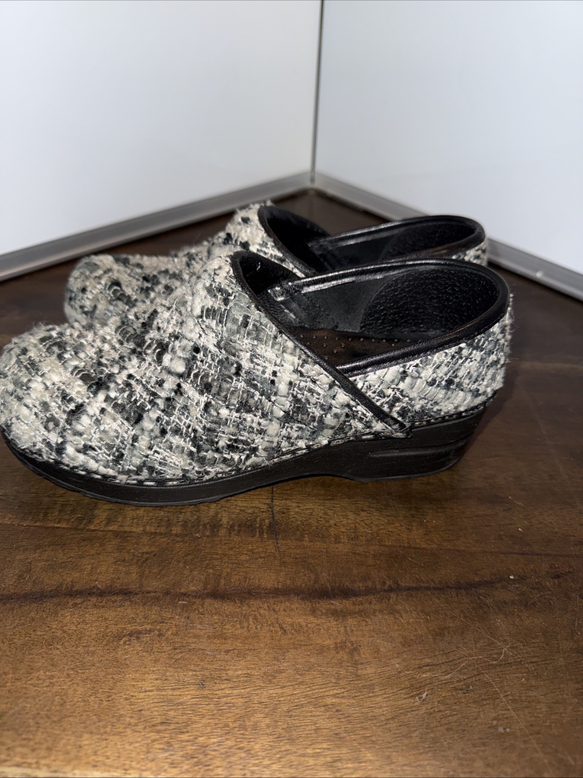 Sanita Danish Design Vegan Gray Cloth Clogs Shoes Women’s UK 36 US 4.5-5 See Pic