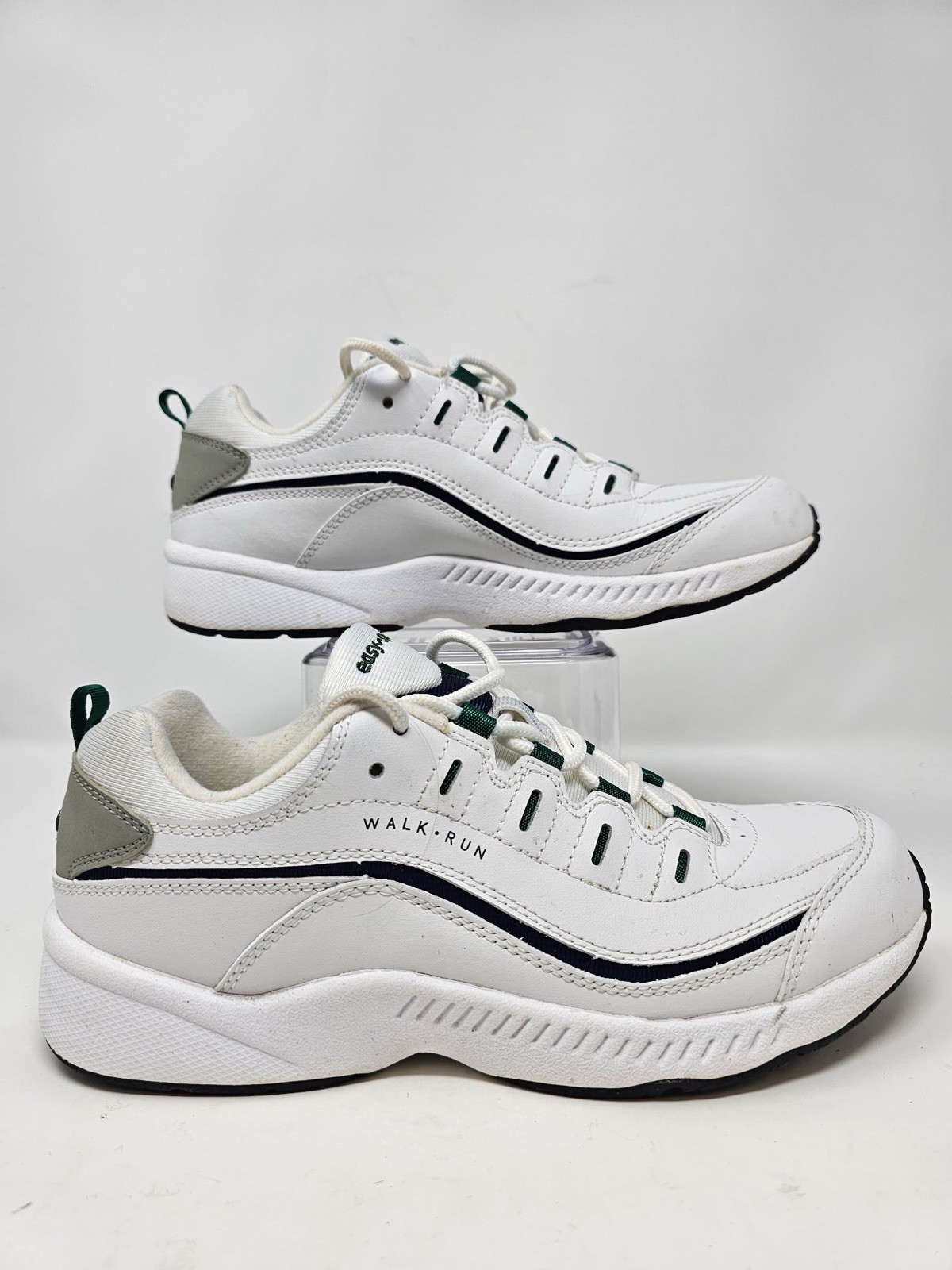 Easy Spirit Womens Romy Walking Shoes, White Navy 7.5N US