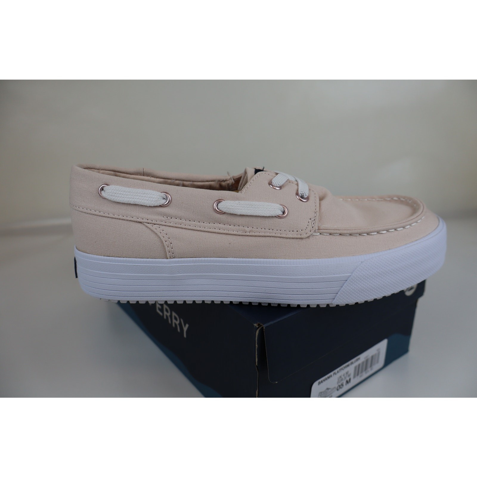 NEW Sperry Bahama Platform Sneakers Women’s Pink Blush Low Top Lace Up Size 5M