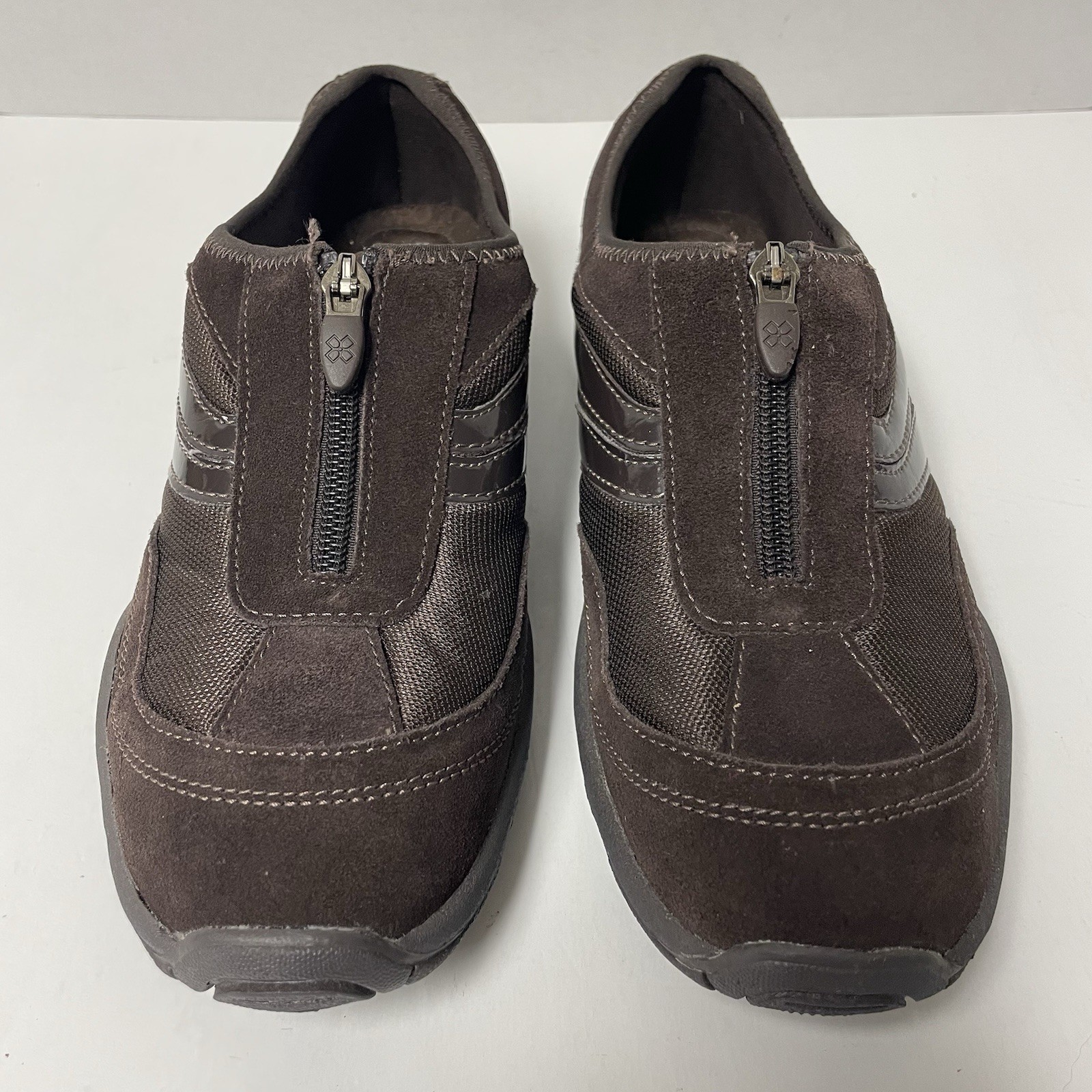 Women’s Size 8 Naturalizer Casual Shoes Brown Zip ,Leather & Man Made, EUC