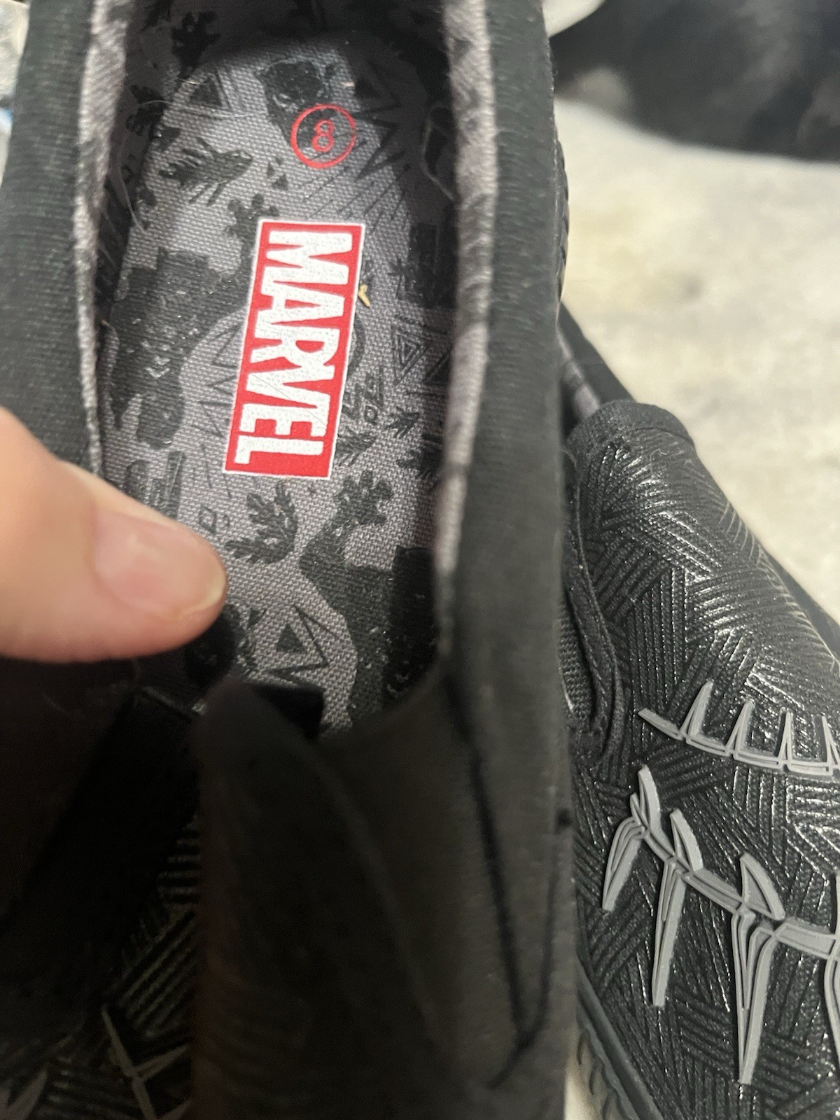 Black Panther Slip On Shoe Size 8