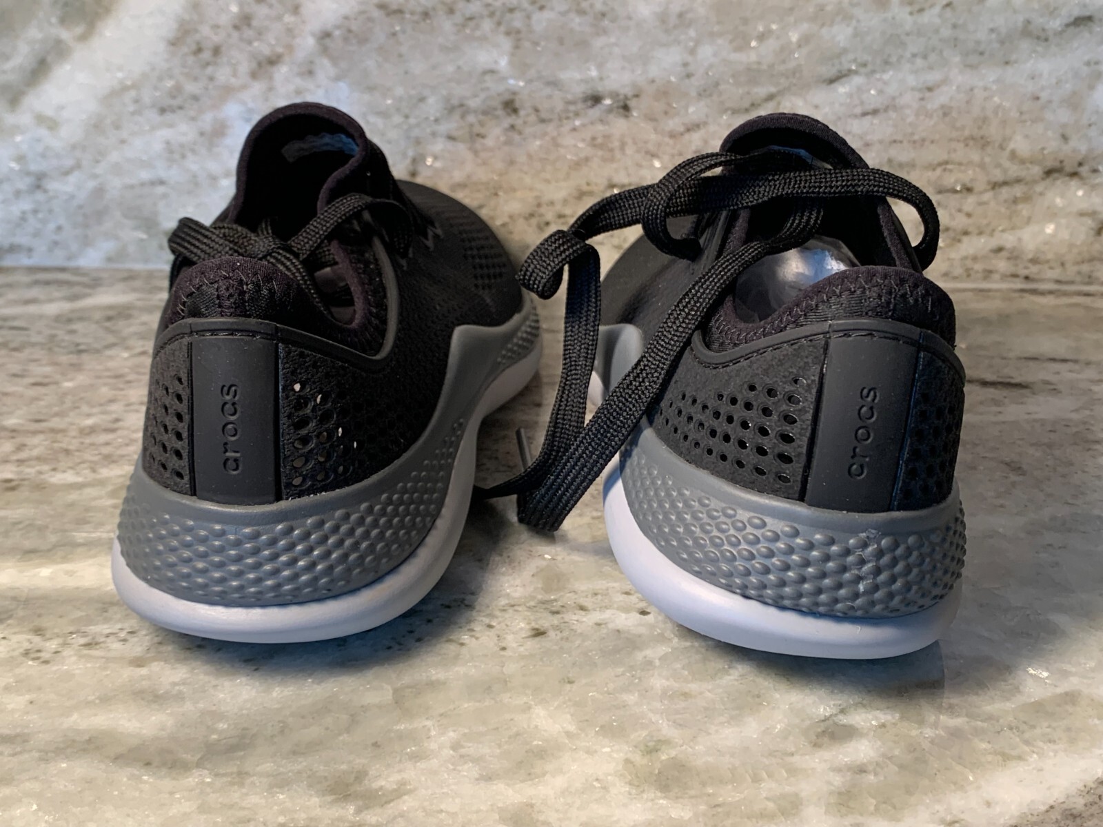 Crocs Women’s Sneakers Literide 360 Pacer Lace Up Tennis Shoes Sz 7 Black/Slate