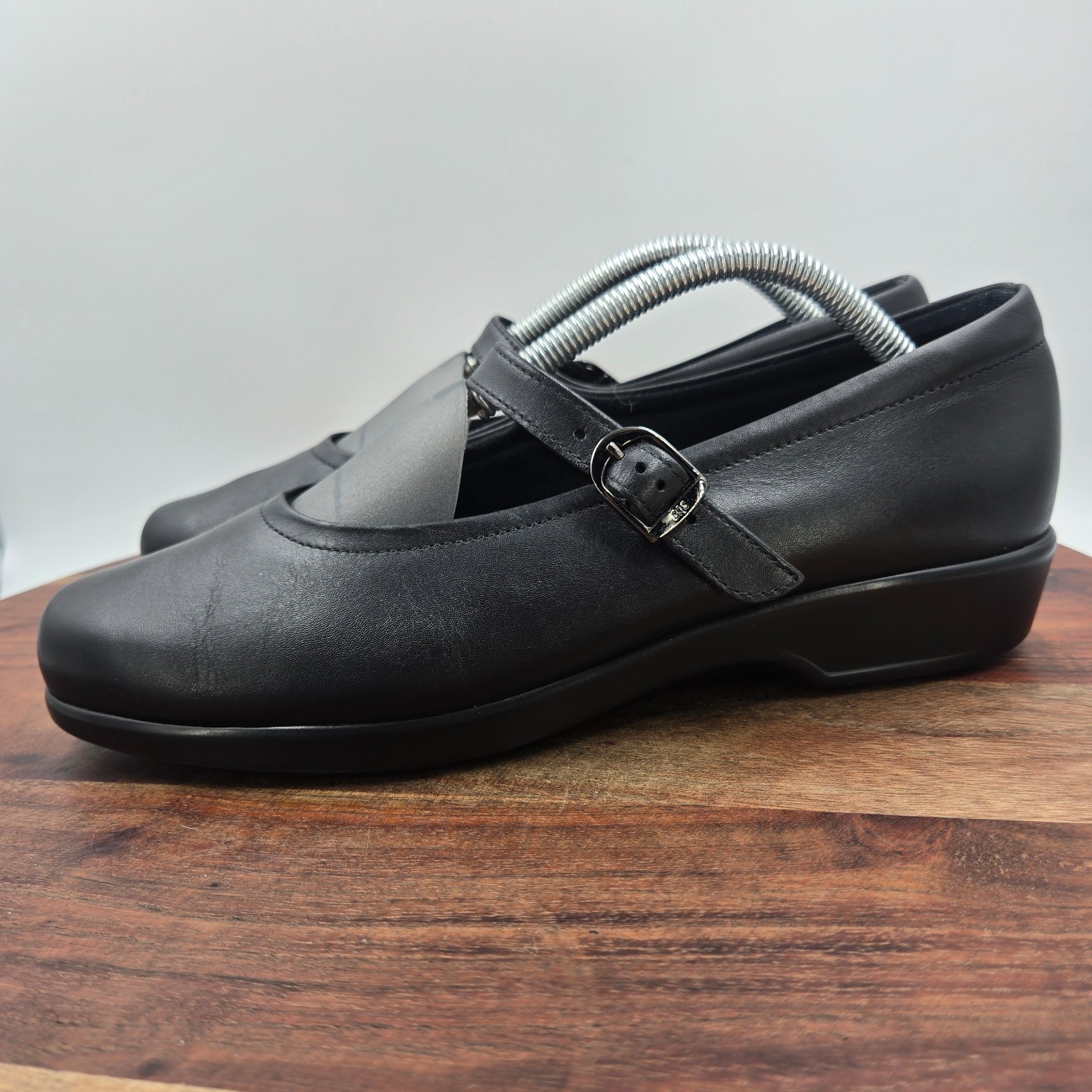 SAS Maria Shoes Women’s 10.5M Black Leather Comfort Mary Jane Loafers Orthotic