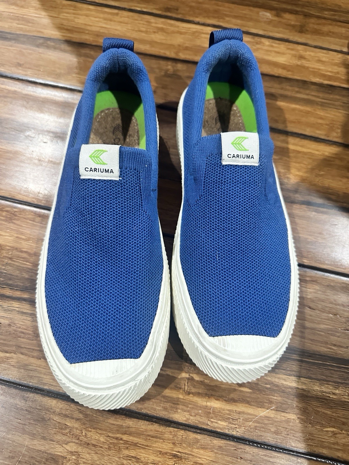 Cariuma Mineral Blue Knit Slip-on Sneaker Size 6 Loafer Easy On Sustainable